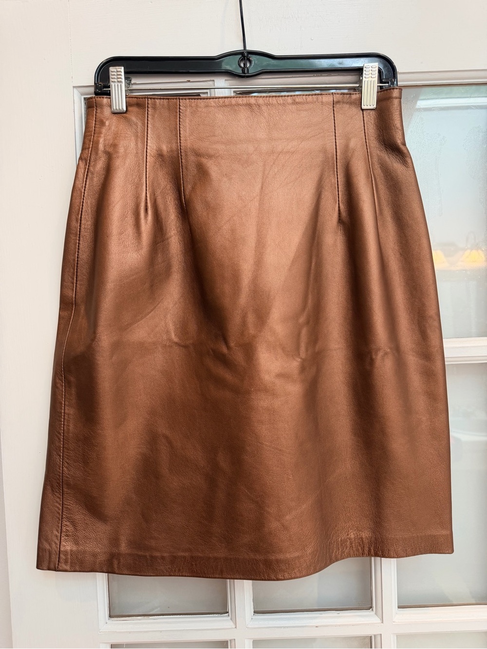 Vintage Lord & Taylor Chic Metallic Copper 90’s Rock Glam Skirt Size 12 Large L